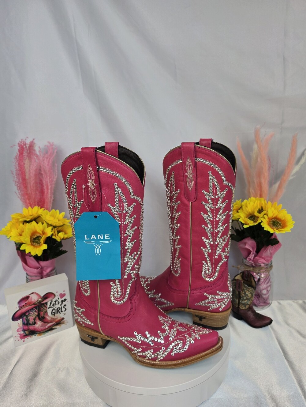 LANE Lexington Cowgirl Boots W/SWAROVSKI Crystals 7